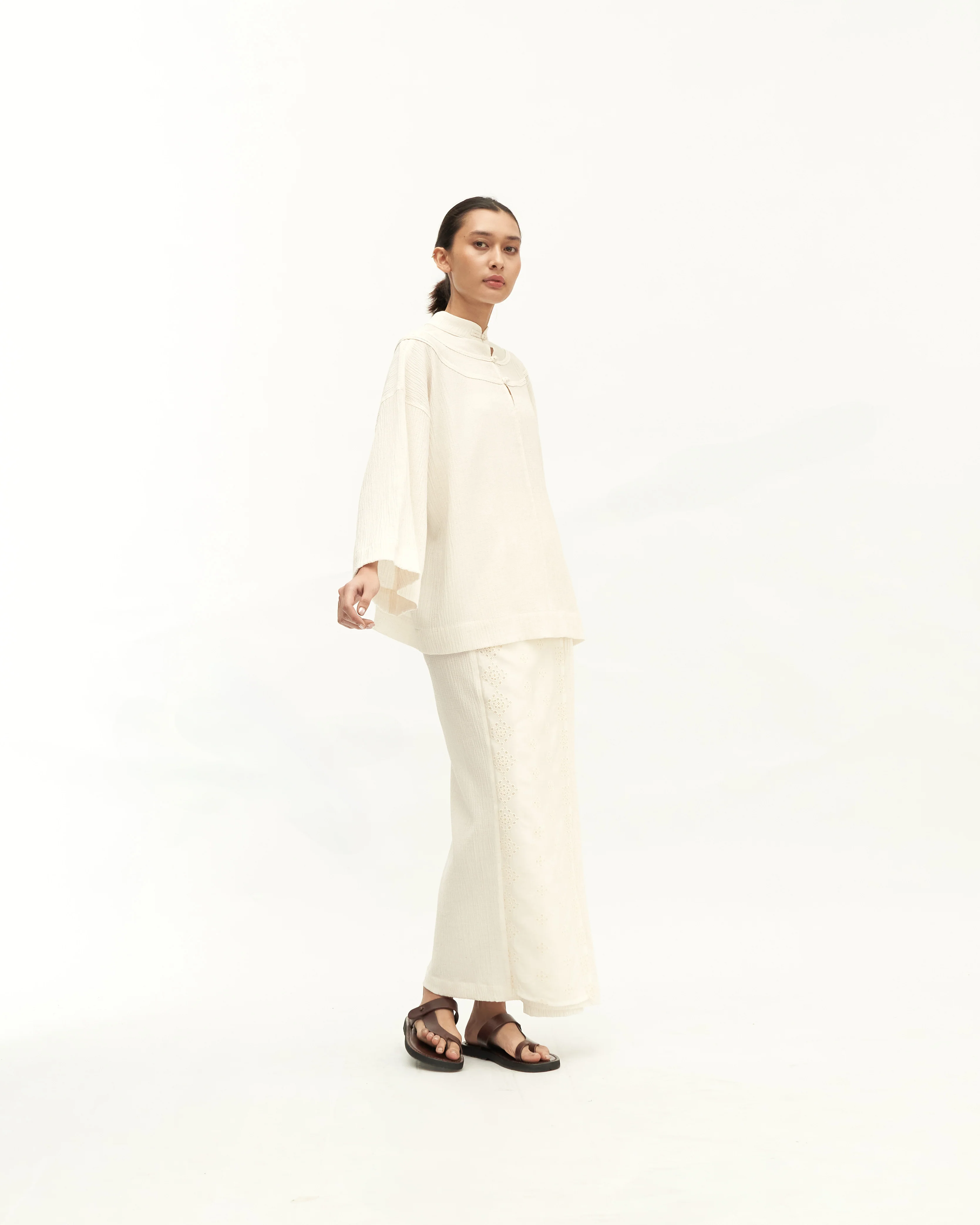 Women: Subuh Wrapped Skirt (Off White) - Image 9