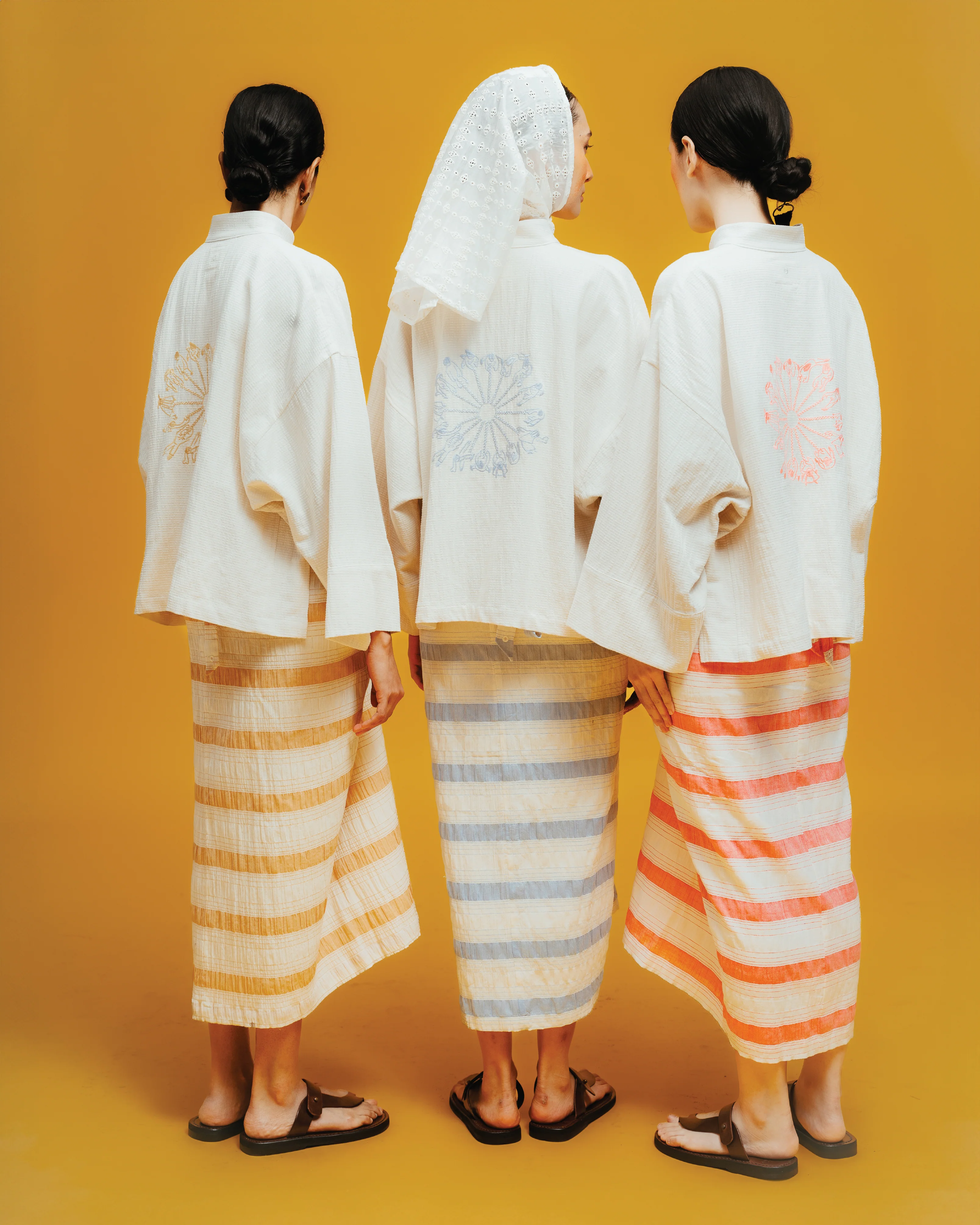 Women: Sulam Knot Skirt (Red Stripe) - Image 9