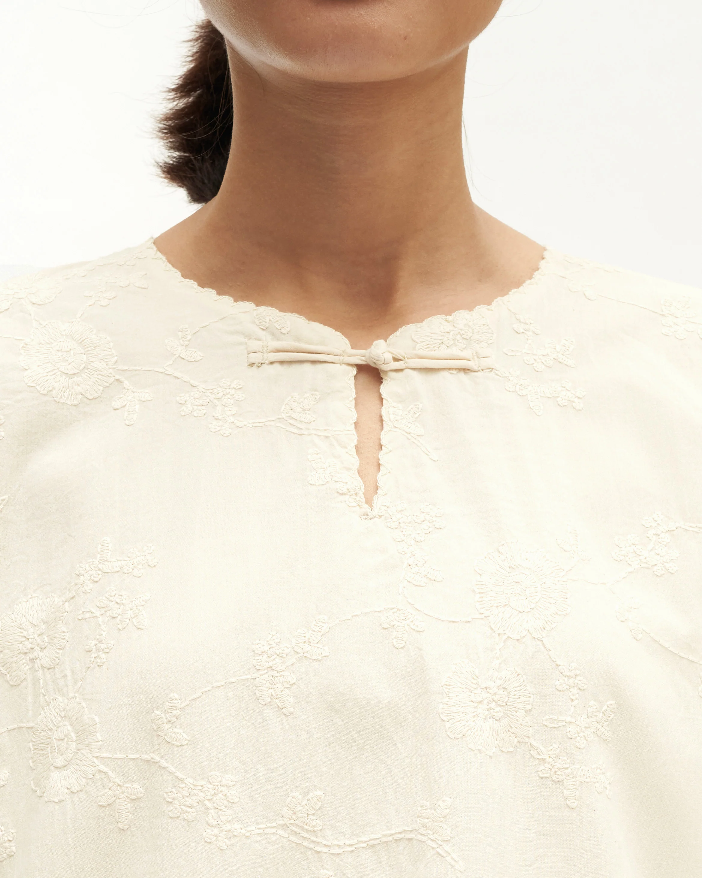 Women: Suria Kedah Top (White Embroidered) - Image 2