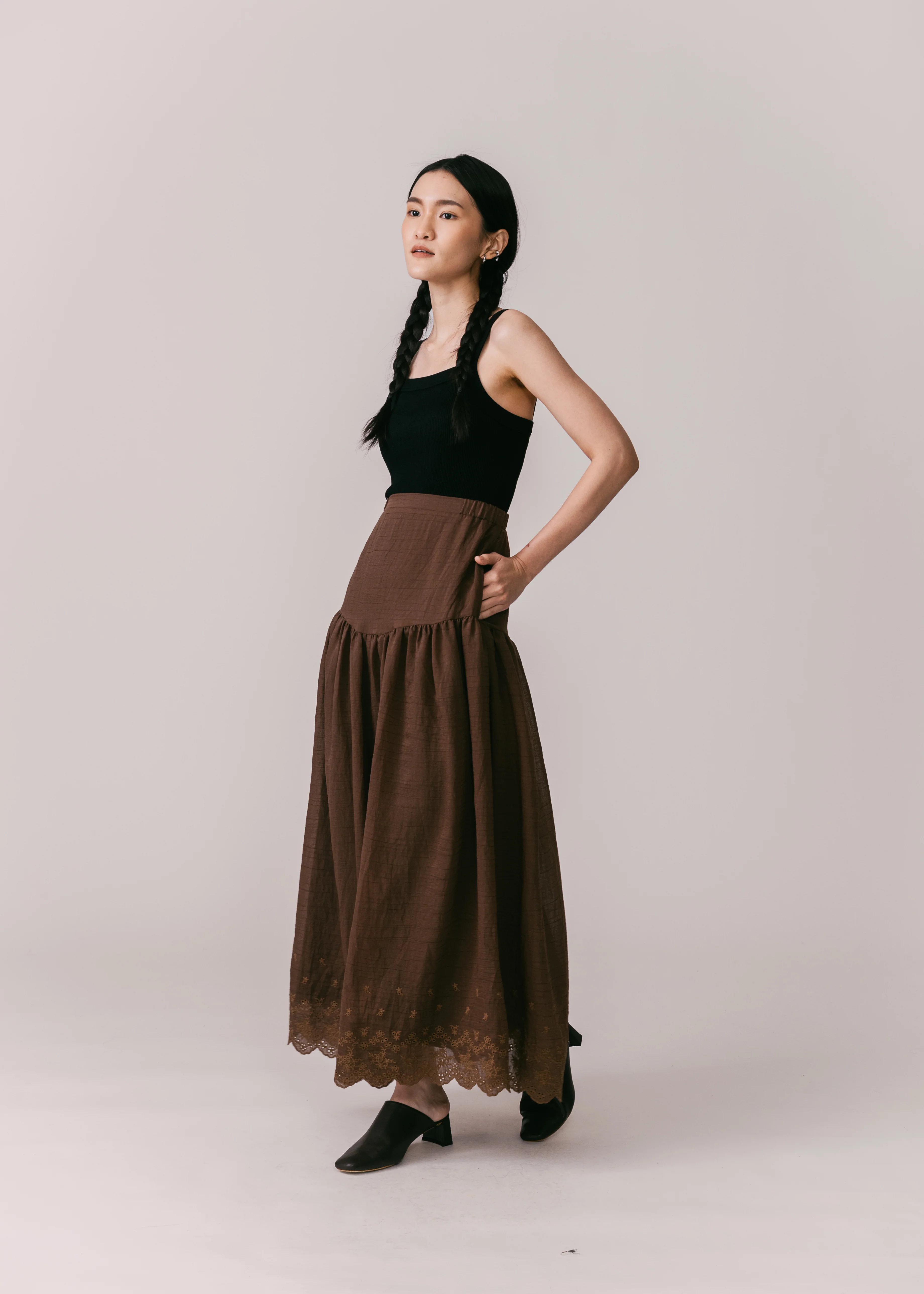 Women: Terbit Gathered Sarung (Dark Brown) - Image 2