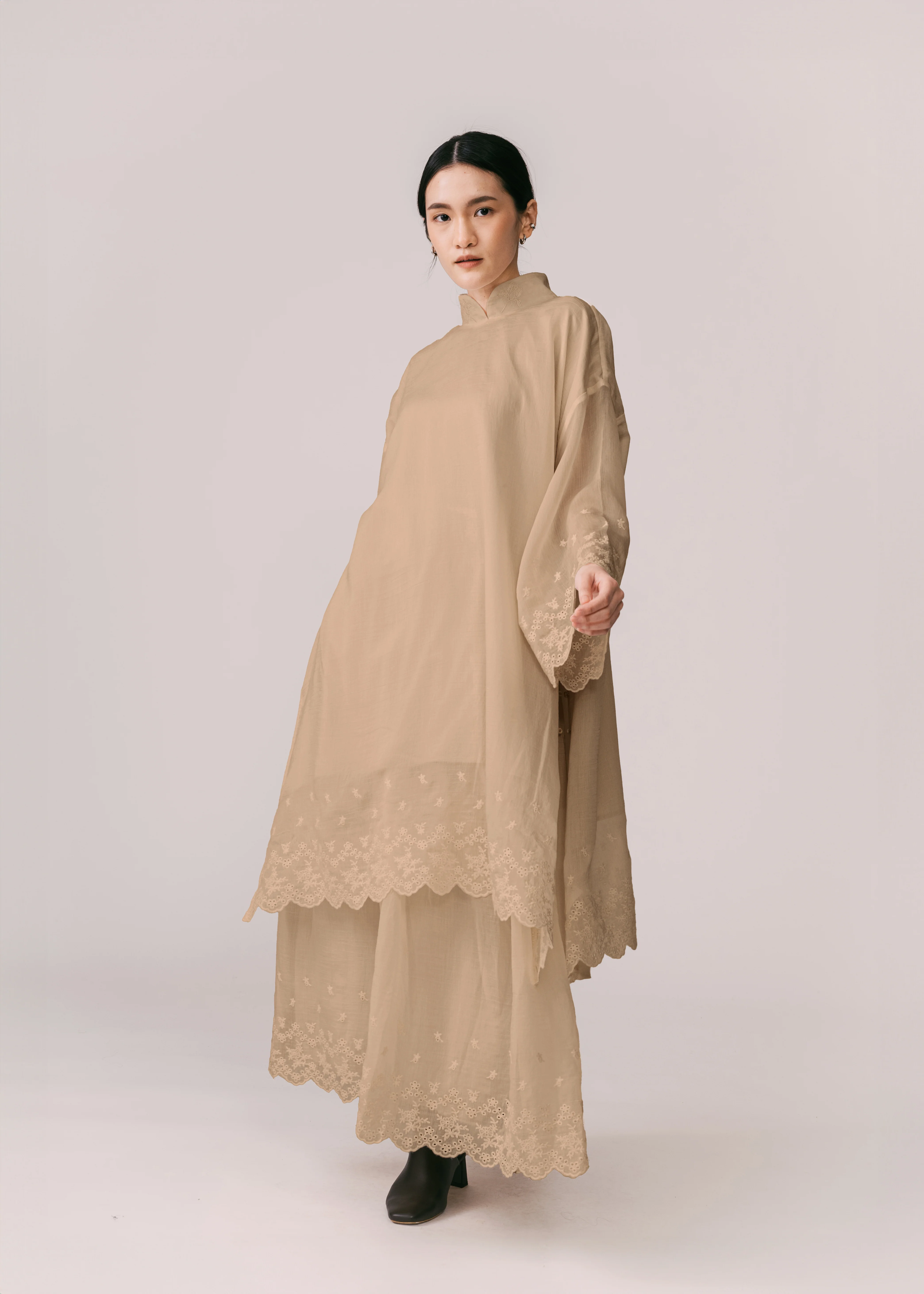 Women: Terbit Gathered Sarung (Light Brown) - Image 6