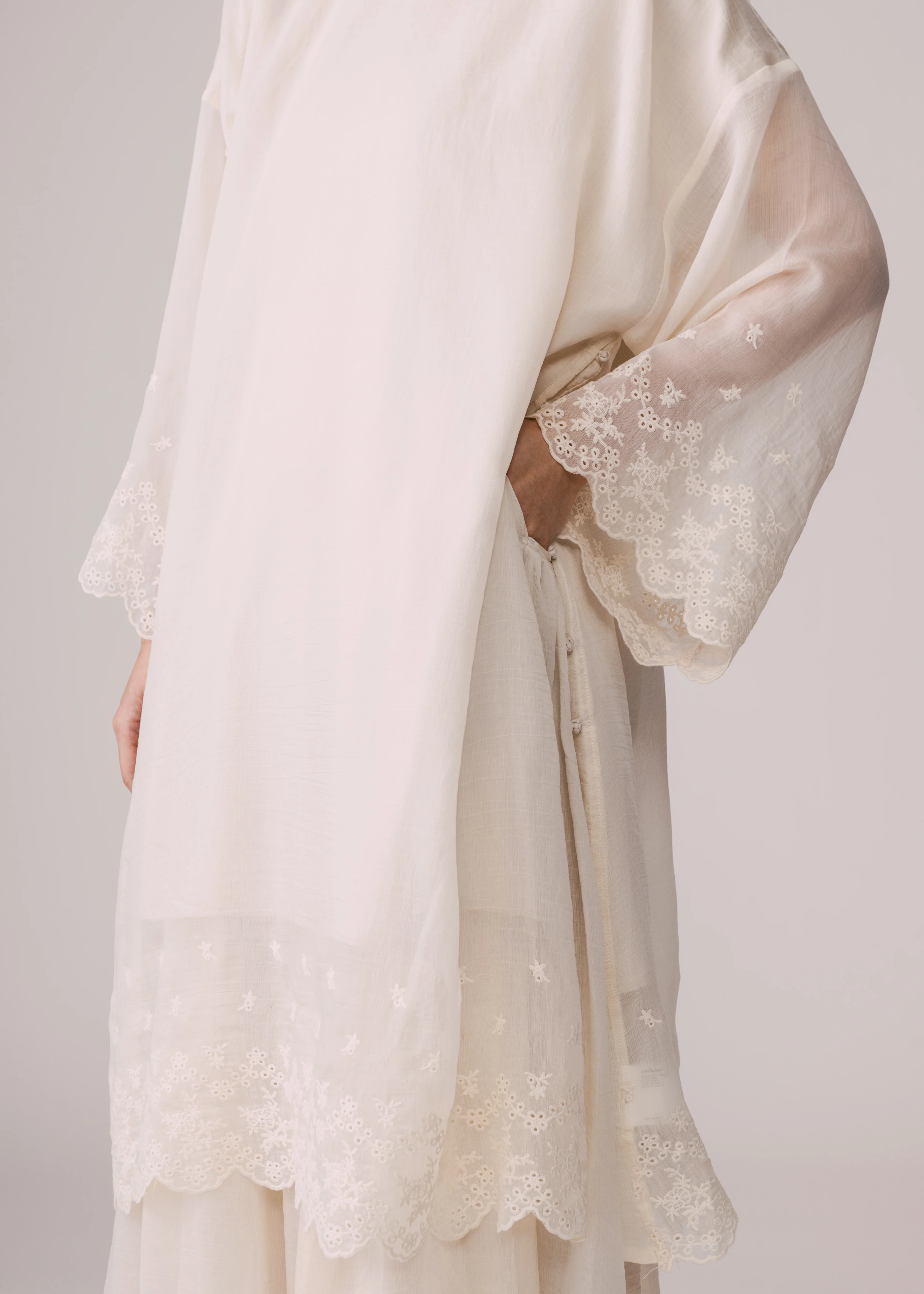 Women: Terbit Loose Kurung Top (Beige) - Image 7