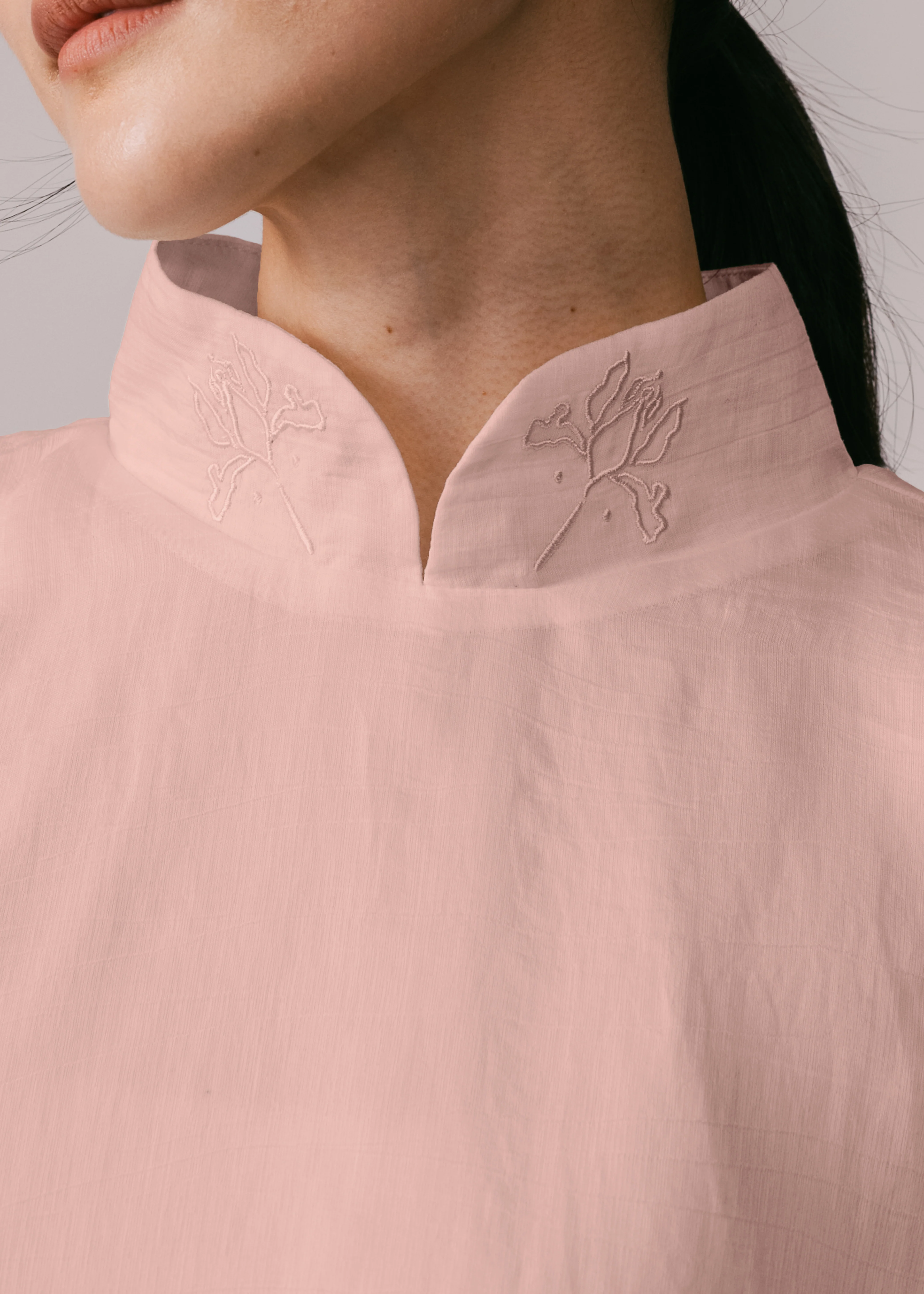 Women: Terbit Loose Kurung Top (Dusty Pink) - Image 3