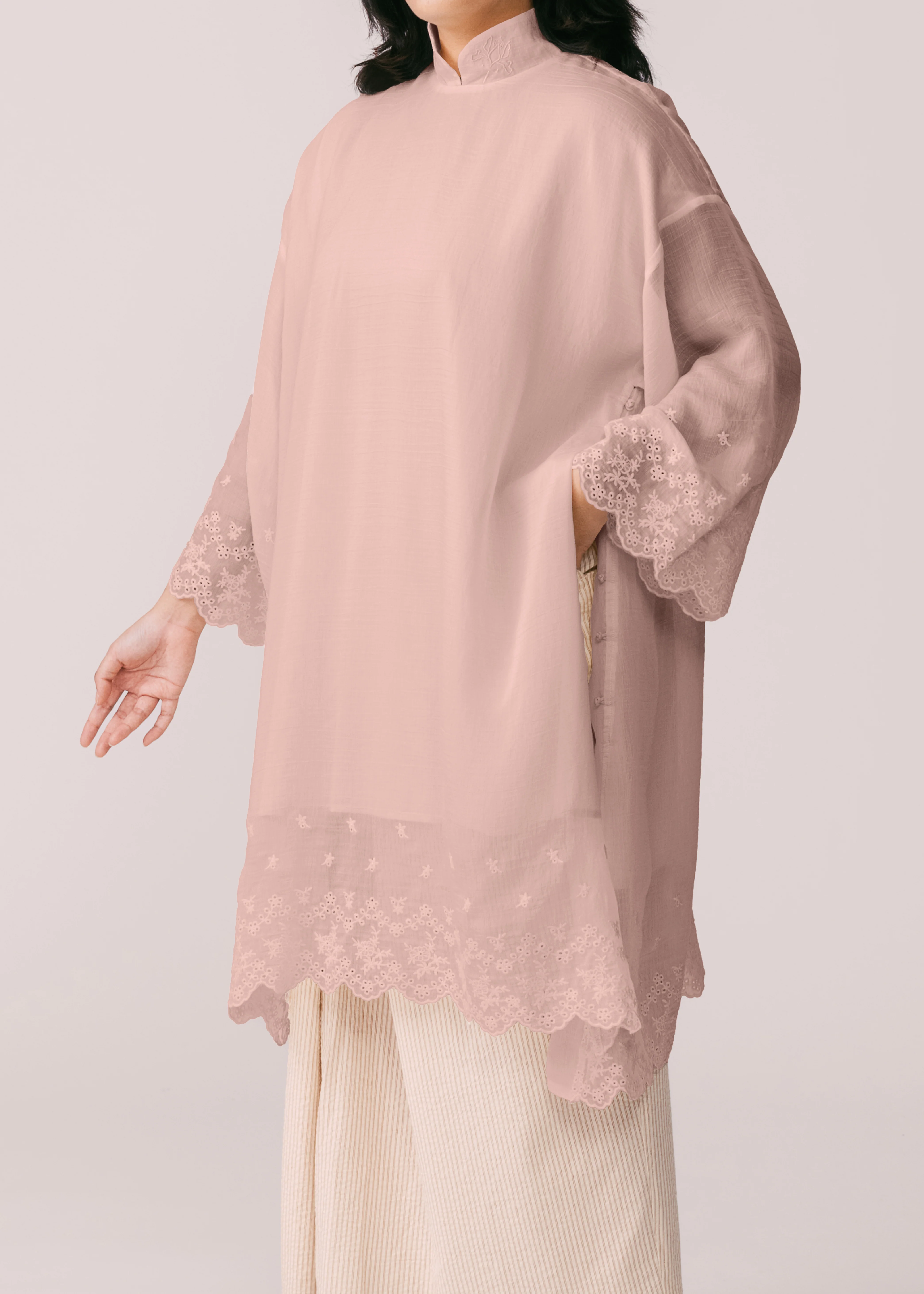 Women: Terbit Loose Kurung Top (Dusty Pink) - Image 7