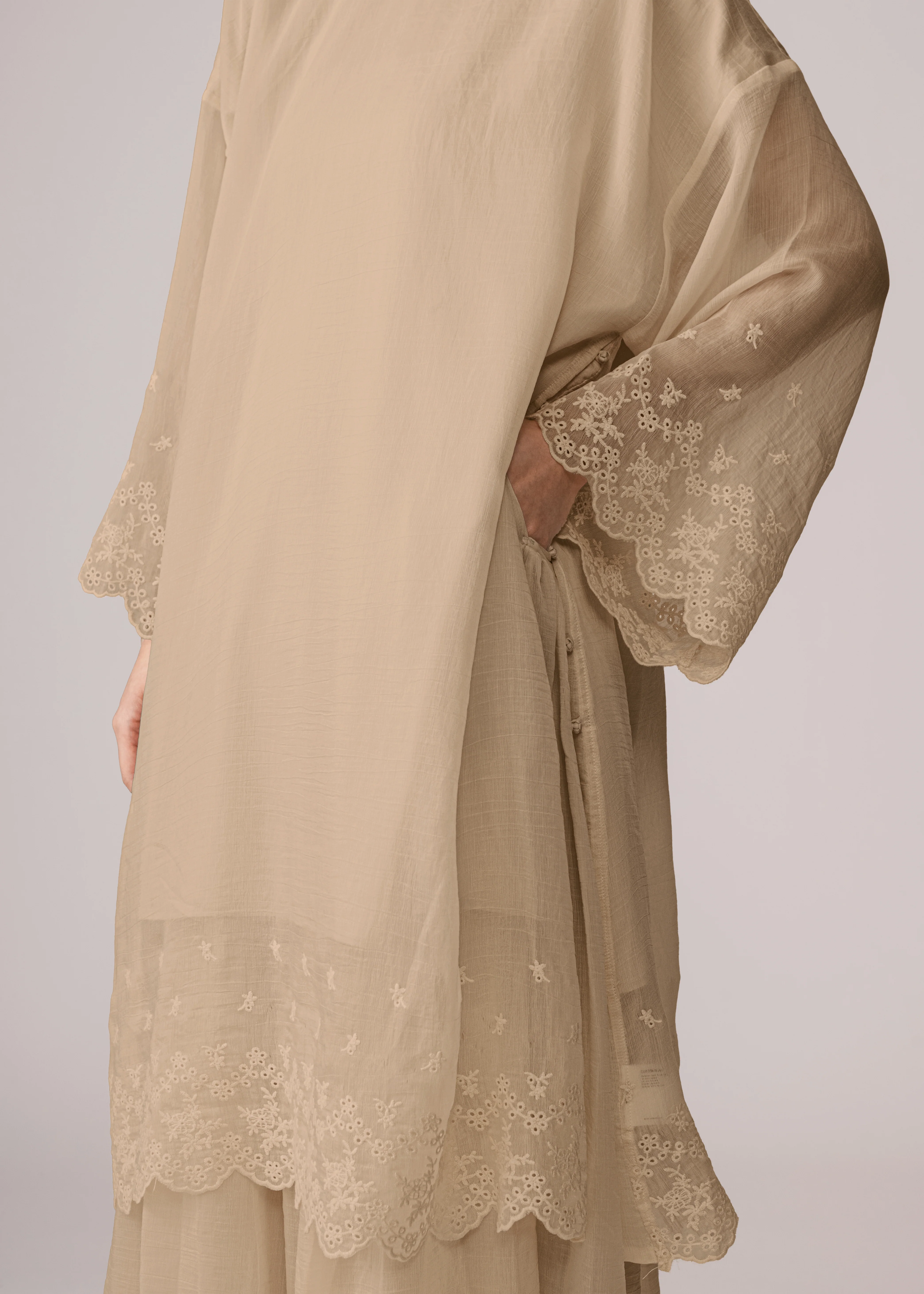 Women: Terbit Loose Kurung Top (Light Brown) - Image 4