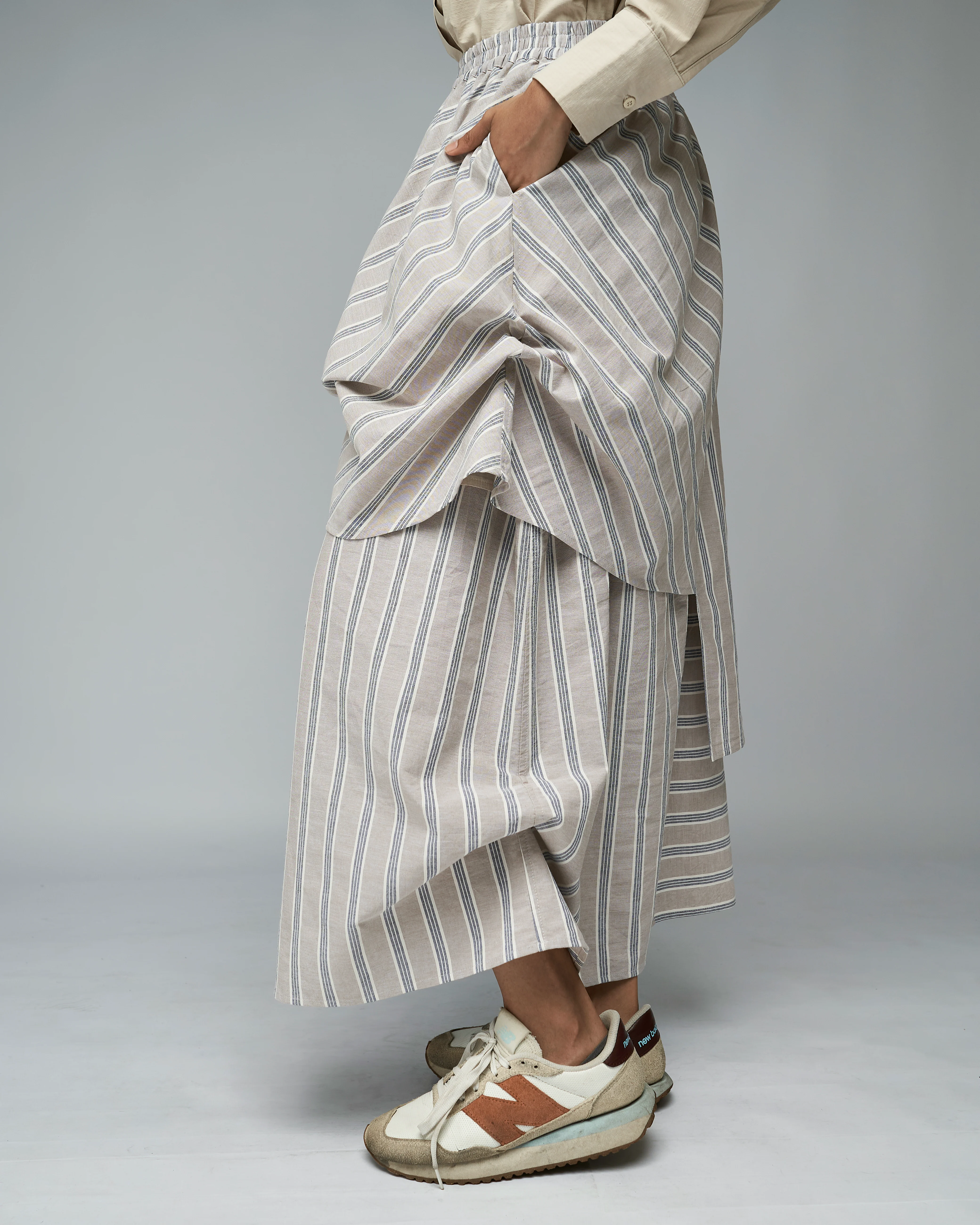 Women: The Layered Skirt (Grey Stripe) - Image 6