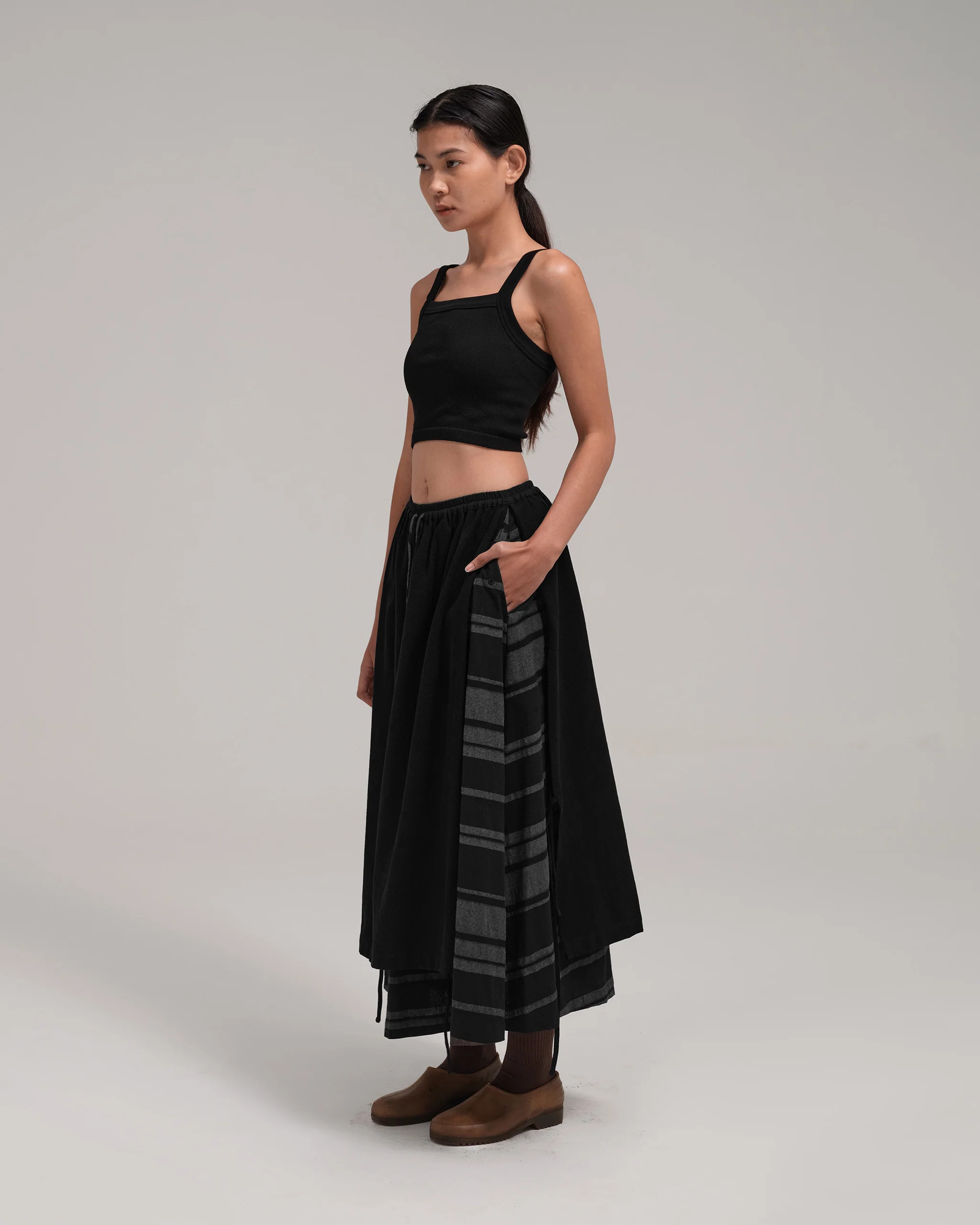 Women: The Midi Skirt (Stripe Black) - Image 3