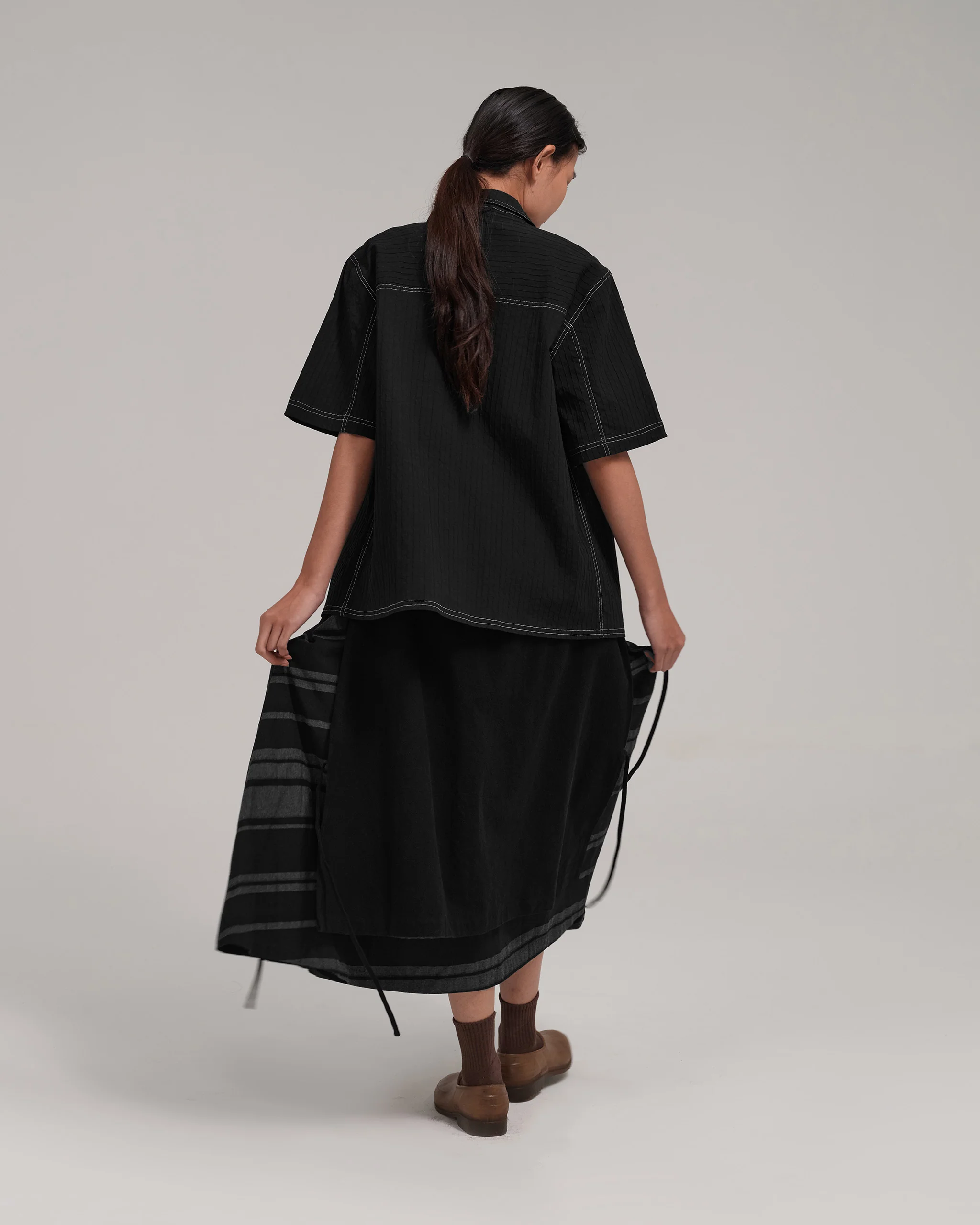 Women: The Midi Skirt (Stripe Black) - Image 8