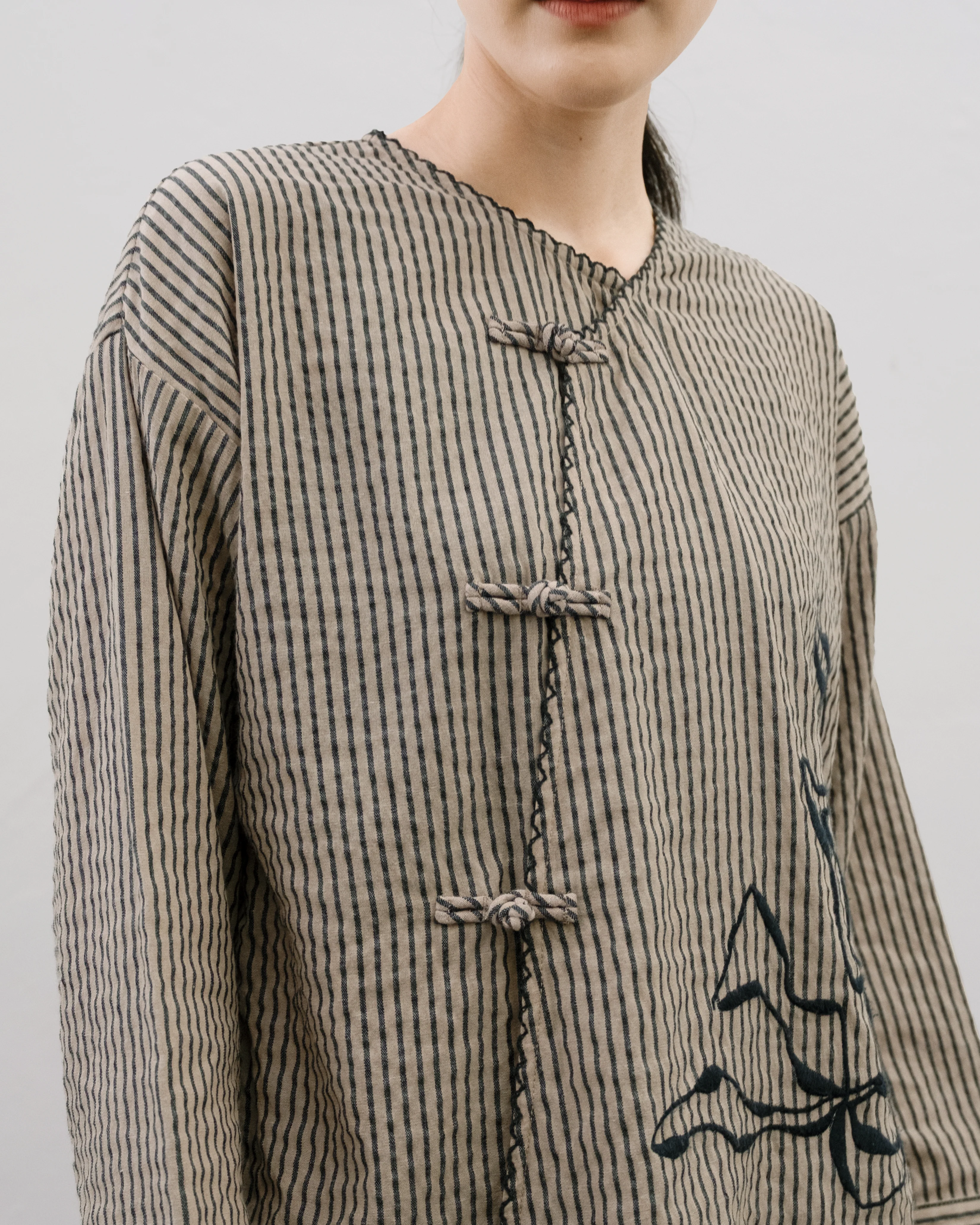 Women: Tiān Kebaya Top (Blue Stripe) - Image 6